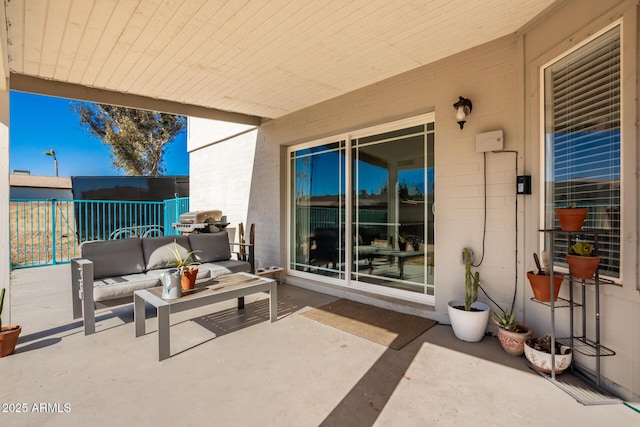 view of patio / terrace featuring an outdoor hangout area