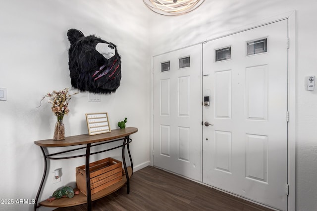 foyer featuring dark wood-type flooring