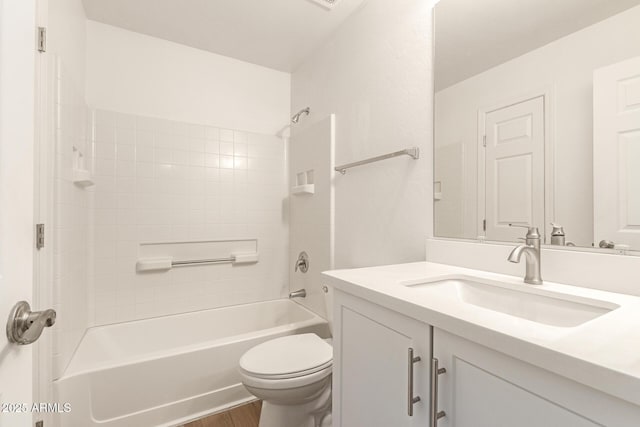 10212 E Caballero St, Mesa, AZ 85207 - bathroom featuring vanity,  shower combination, and wood finished floors