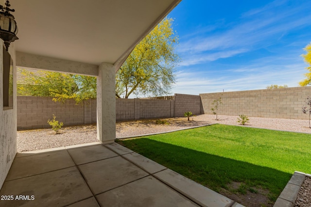 10212 E Caballero St, Mesa, AZ 85207 - fenced backyard featuring a patio