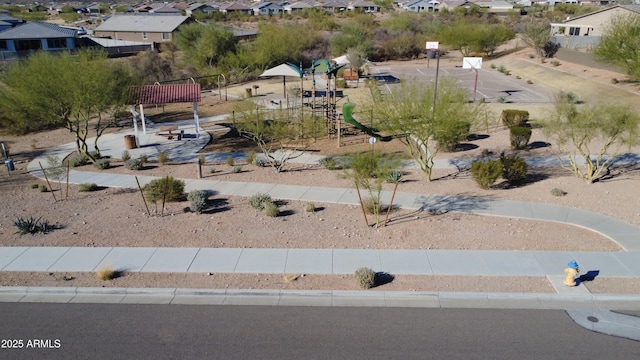 aerial view featuring a residential view