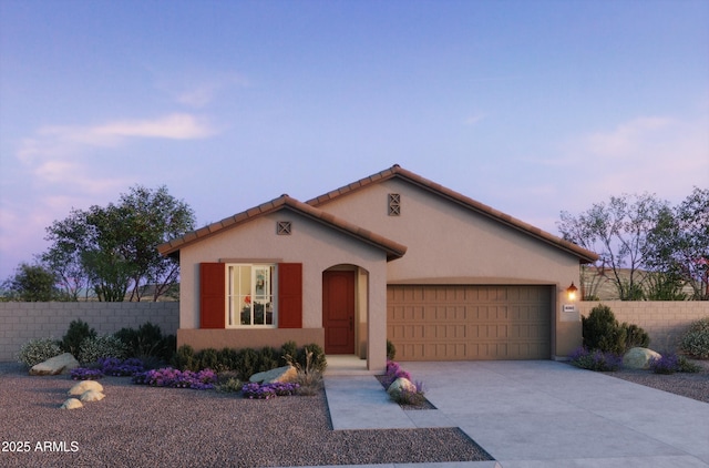 view of front of home featuring a garage