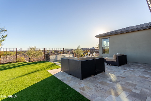 view of patio featuring outdoor lounge area