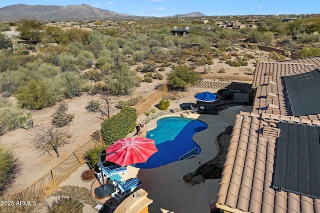 aerial view featuring a mountain view