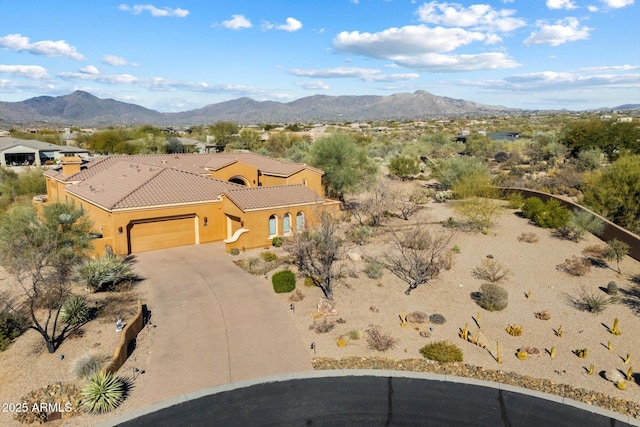 exterior space featuring a mountain view