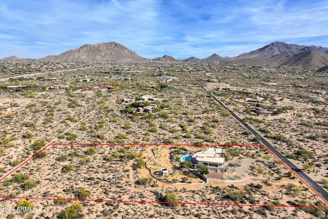 bird's eye view featuring a mountain view