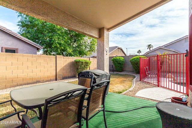 view of patio / terrace featuring grilling area