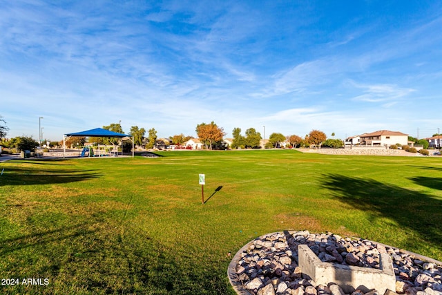 view of yard with a gazebo