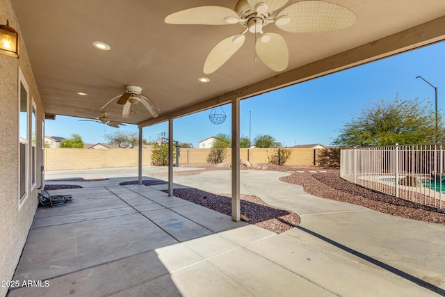 view of patio with a fenced backyard