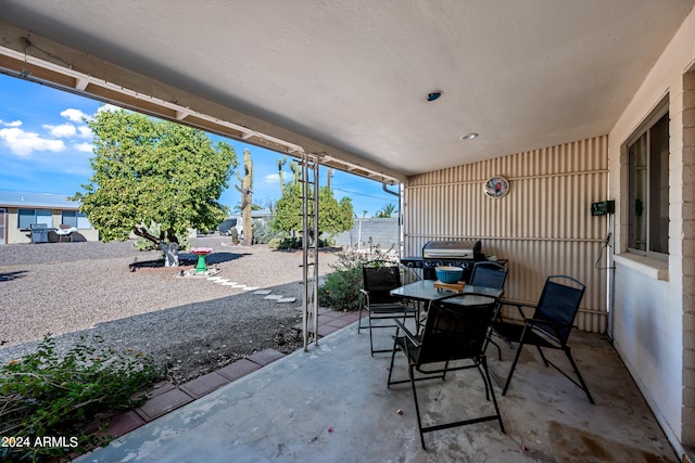 view of patio featuring grilling area