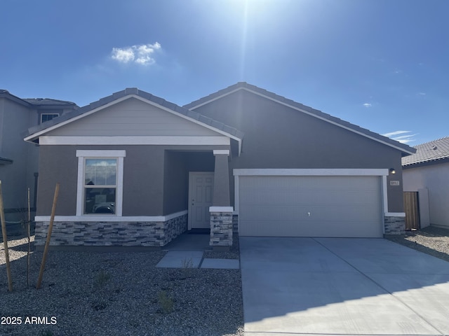 view of front of house with a garage