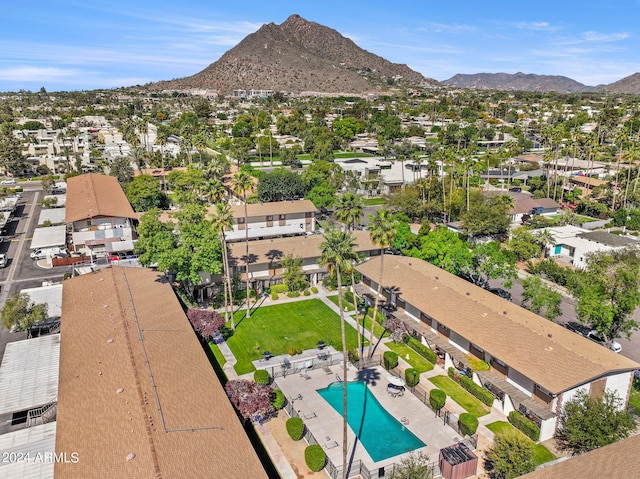 aerial view featuring a mountain view