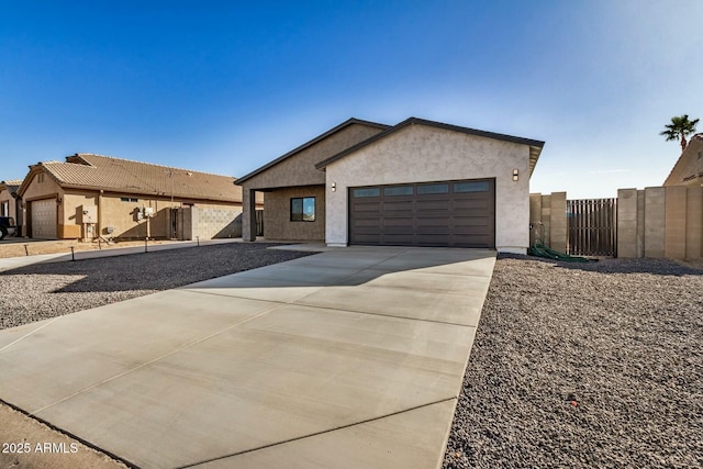 view of front of house with a garage