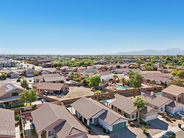 bird's eye view with a mountain view