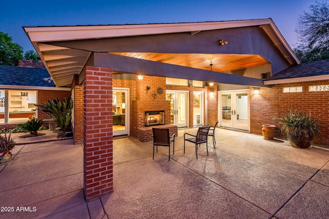 view of patio / terrace featuring french doors