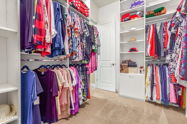 walk in closet featuring carpet