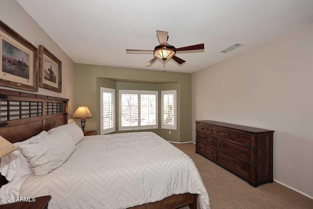 17630 N Somerset Dr, Surprise, AZ 85374 - bedroom featuring light colored carpet, baseboards, and ceiling fan