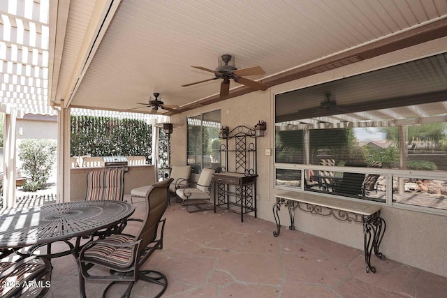 17630 N Somerset Dr, Surprise, AZ 85374 - view of patio with ceiling fan and exterior kitchen