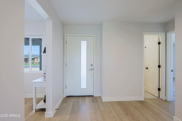 entrance foyer with light wood-type flooring