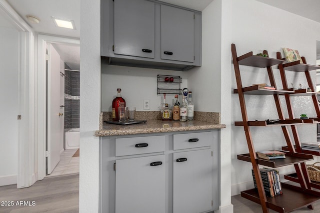 4150 E Cactus Rd Unit 205, Phoenix, AZ 85032 - kitchen featuring gray cabinetry and light wood finished floors