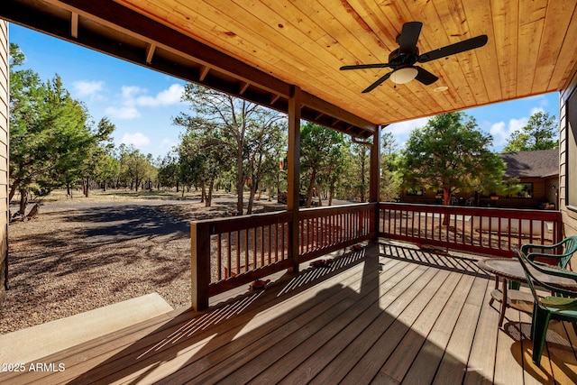 2352 Immelman Cir, Overgaard, AZ 85933 - wooden terrace featuring ceiling fan