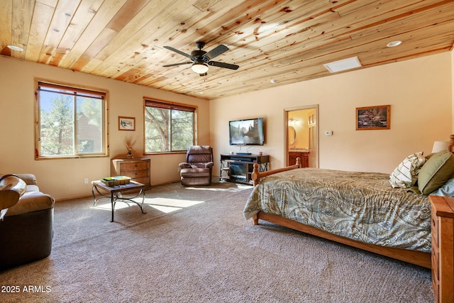 2352 Immelman Cir, Overgaard, AZ 85933 - carpeted bedroom with wooden ceiling and ensuite bathroom