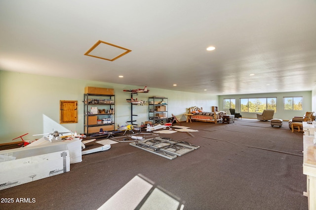 2352 Immelman Cir, Overgaard, AZ 85933 - exercise room with recessed lighting, carpet flooring, and attic access