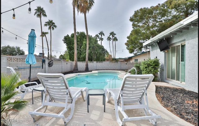 view of pool featuring a patio area