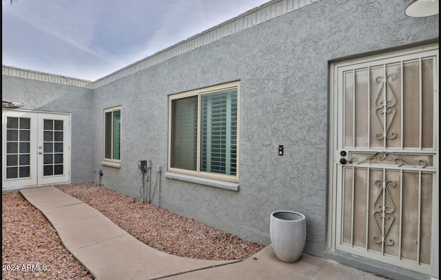 view of exterior entry with french doors