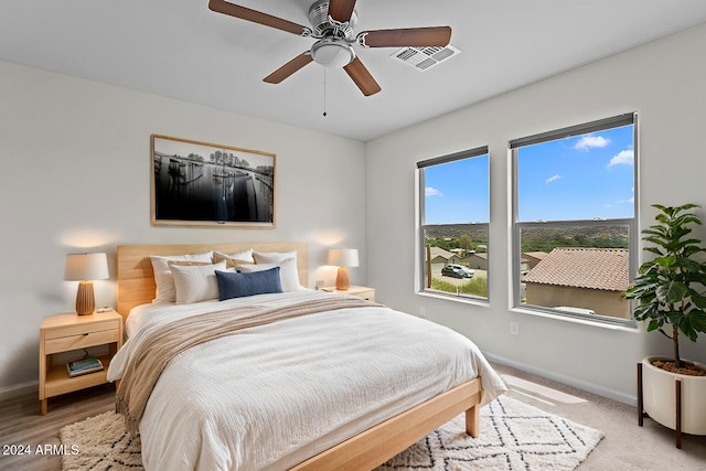 bedroom with ceiling fan