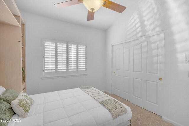 12605 E Kalil Dr, Scottsdale, AZ 85259 - carpeted bedroom with a closet and a ceiling fan