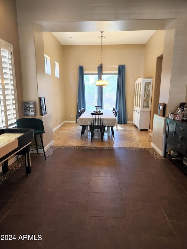 view of tiled dining area