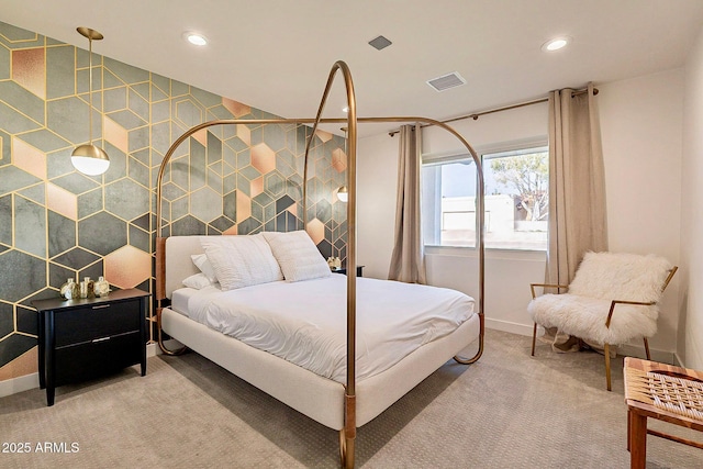 1911 E Claremont St, Phoenix, AZ 85016 - carpeted bedroom featuring baseboards, recessed lighting, and visible vents