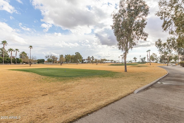 view of community featuring a lawn