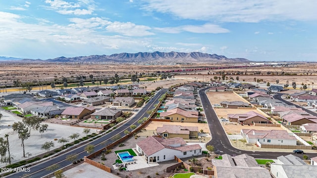 aerial view with a mountain view