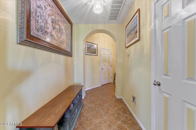 interior space with tile patterned flooring