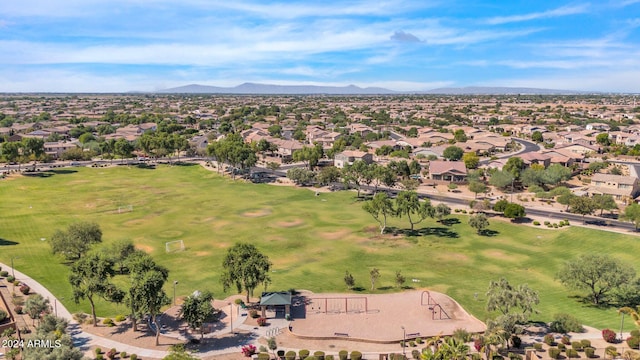 bird's eye view featuring a mountain view