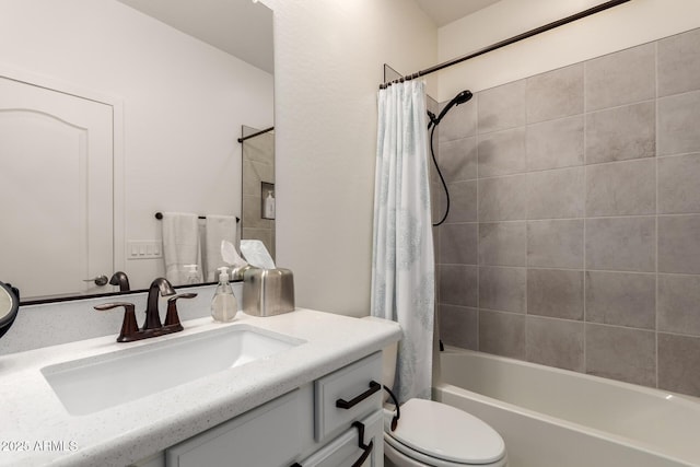 10545 E Texas Ave, Mesa, AZ 85212 - bathroom with vanity, toilet, and shower / tub combo with curtain