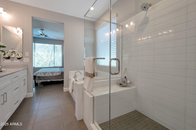 16935 W Sheridan St, Goodyear, AZ 85395 - full bath with tile patterned flooring, vanity, and a shower stall