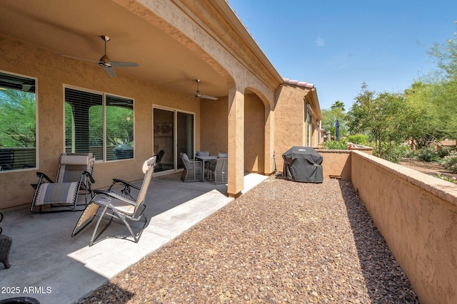 16935 W Sheridan St, Goodyear, AZ 85395 - view of patio featuring a ceiling fan, grilling area, and outdoor dining area