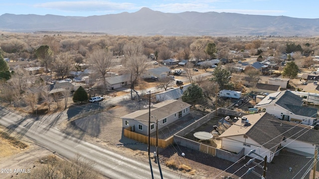 drone / aerial view with a mountain view