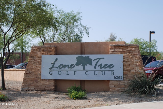 view of community sign