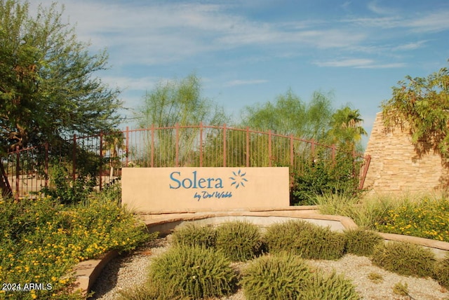 view of community sign