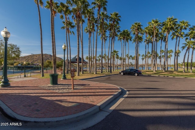 view of street with a mountain view