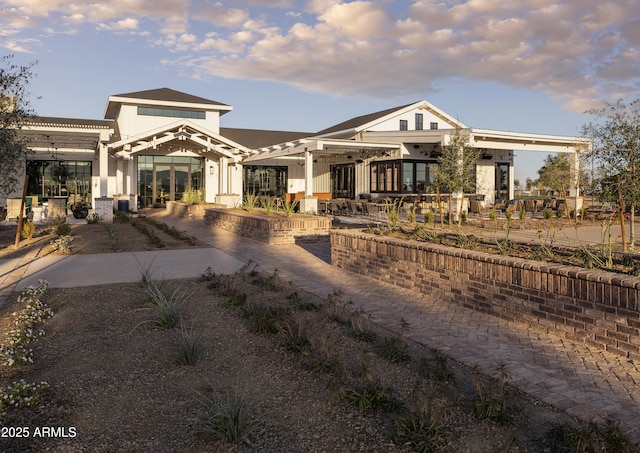 view of front of home featuring a patio area