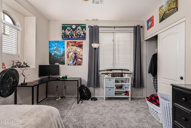 view of carpeted bedroom