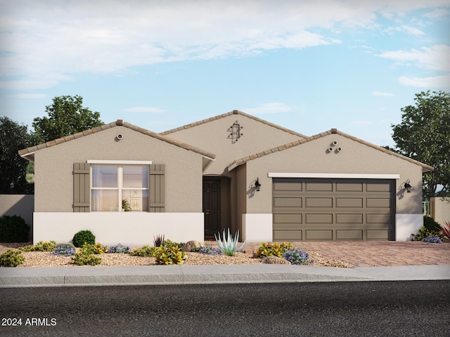 view of front facade featuring a garage