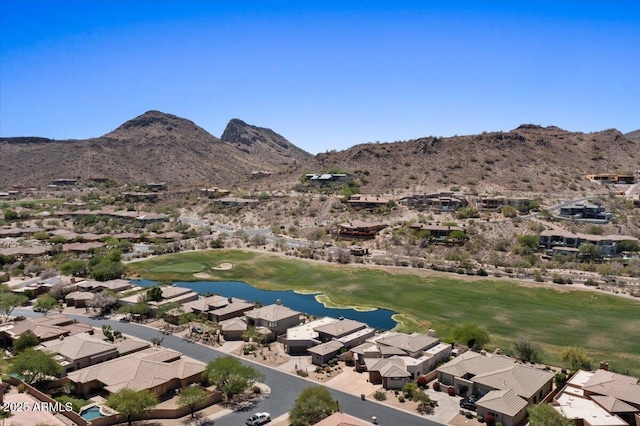 9432 N Longfeather, Fountain Hills, AZ 85268 - aerial perspective of suburban area with a golf club and a water and mountain view