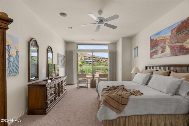 9432 N Longfeather, Fountain Hills, AZ 85268 - carpeted bedroom with access to outside and a ceiling fan