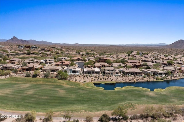 9432 N Longfeather, Fountain Hills, AZ 85268 - water view with nearby suburban area, a local golf course, and a mountain backdrop